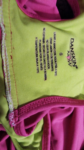 Sexy Blusa Deportiva Danskin Now Top IncluĂdo Rosa Amarillo (Usado)