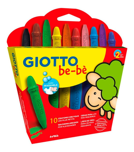 Giotto Crayon Bebe 10 Colores + Sacapuntas