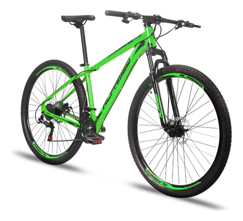 Bicicleta Aro 29 Alfameq Atx 21v Cambio Shimano Freio Disco Cor Verde/preto Tamanho Do Quadro 17