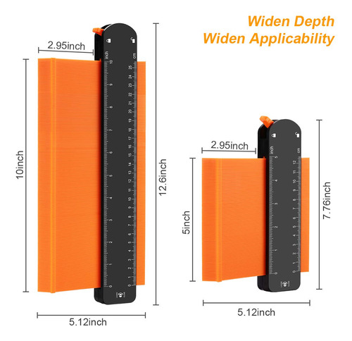 Medidor De Perfiles Para Molduras Irregulares, 25cm Y 13cm