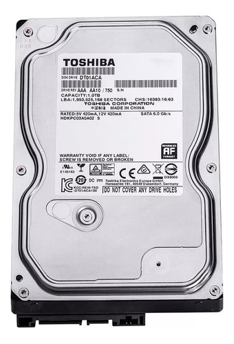 Disco Rígido Hd 1tb 3,5 Para Desktop Toshiba 7.200 Rpm Semi Novo (Recondicionado)