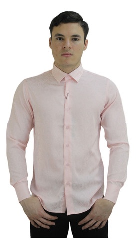 Camisa Satinada Barabas 2b320 Corte Slim Fit Manga Larga