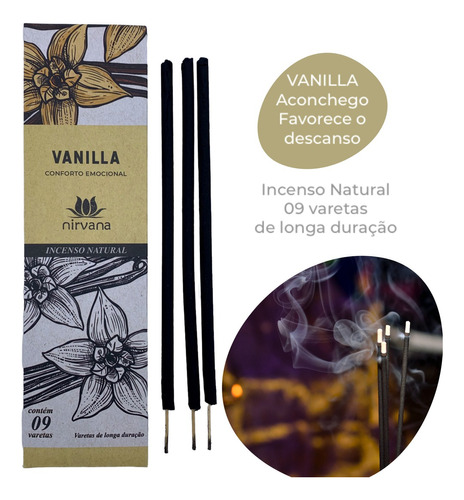 Incenso Nirvana - Linha Tradicional - Aromas Fragrância Vanilla