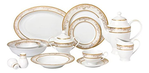 Lorren Home Trends 57 Piezas De Porcelana De Chloe Vajilla