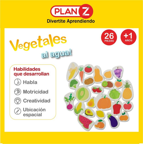Imagen 2 de 9 de Vegetales Al Agua. Figuras De Goma Eva Para El Baño