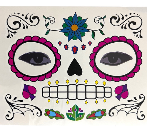 120 Tatuaje Catrina Disfraz Halloween Dia De Muertos Color