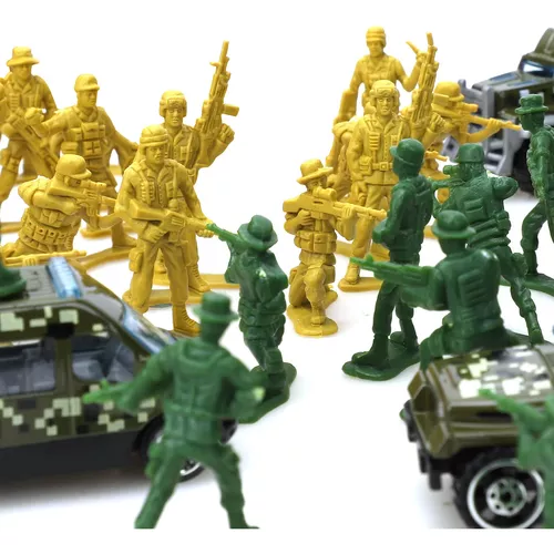  TOY Life Juguete de soldado para hombre, juguetes de plástico  del ejército, 95 piezas de ejército, juguetes para niños, figura de acción  militar, incluye base de chicos del ejército, figura de