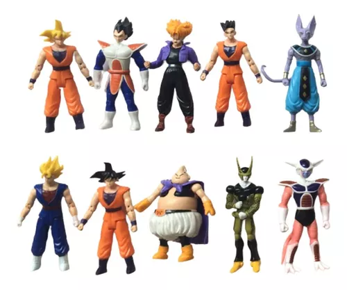 Combo 5 Bonecos Dragon Ball Z Articulados Goku 14 Cm Coleção