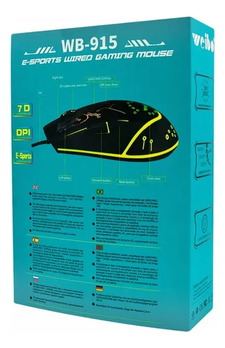 Mouse Gamer 7 Botones Optico Usb 2400 Dpi Retroiluminado