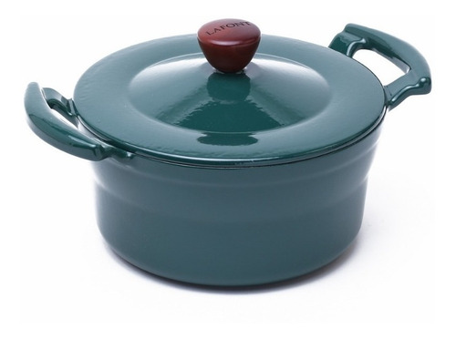 Olla Cacerola Hierro Fundido Esmaltado Lafont 5.2 Lts. 26 Cm Color Verde Inglés