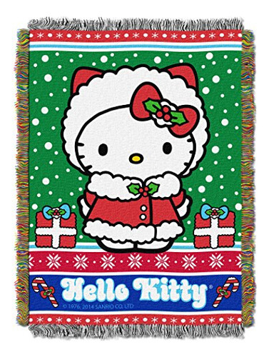 Manta Tejida De Hello Kitty De Sanrio, 'snow Kitty' -