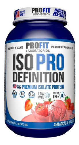 Iso Pro Definition Premium Isolate Protein 907g- Profit Full Sabor Morango