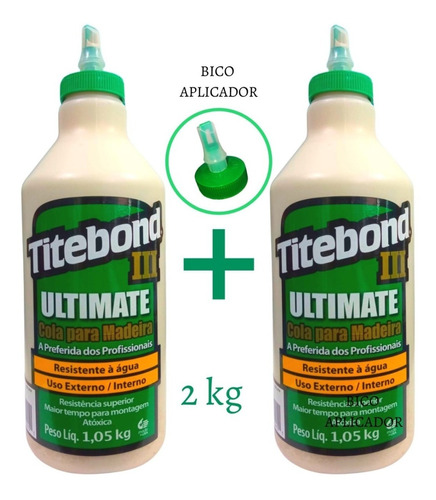 Cola P/ Madeira Titebond 3 Ultimate Kit C/ 2 + Brinde Pino