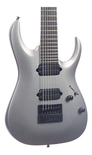 Guitarra eléctrica, 7c, Ibanez Apex30-MGM, con funda de color gris metalizado mate, guía para la mano derecha