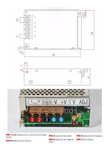 Imagen 4 de 4 de Pack 3 Fuente Switching 12v 3a 36w Metalico