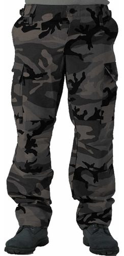 Pantalon Camuflado Ripstop Urbano Gris Negro 