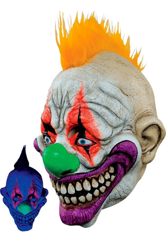 Máscara Payaso Loco Prankster Efecto Neón Terror Halloween