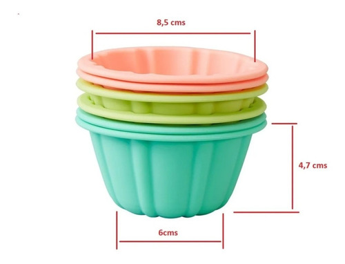 Imagen 2 de 7 de Moldes Mini Budines De Silicona X 6 Bundt Wilton Titanweb