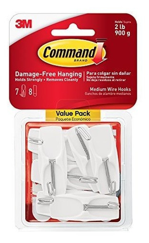 Command Medium Wire Alternar Gancho Value Pack Blanco 6puest