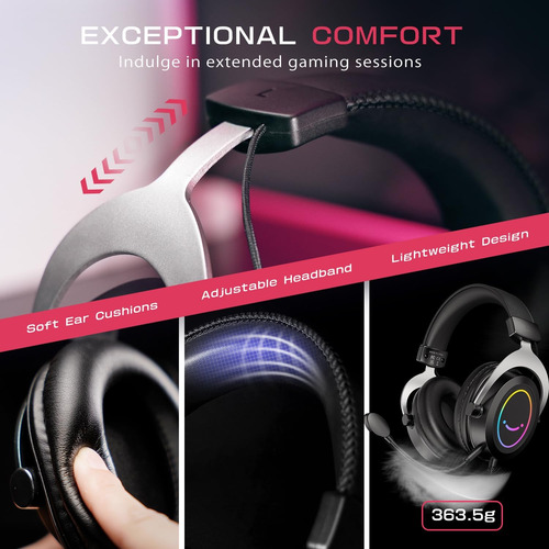 Auriculares Para Juegos Fifine Con Micrófono Desmontable,...