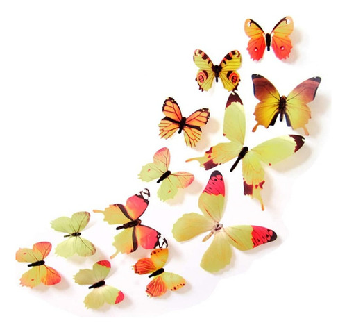 48 Mariposas 3d Para Decoración, Diferentes Colores