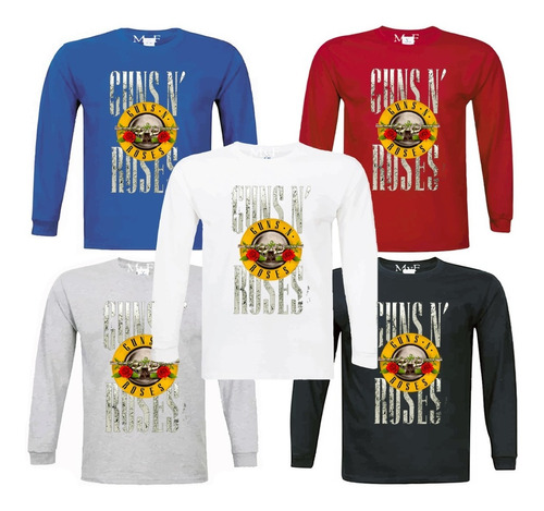 Polera Manga Larga Guns N Roses Rocks 100% Algodón  S A X L