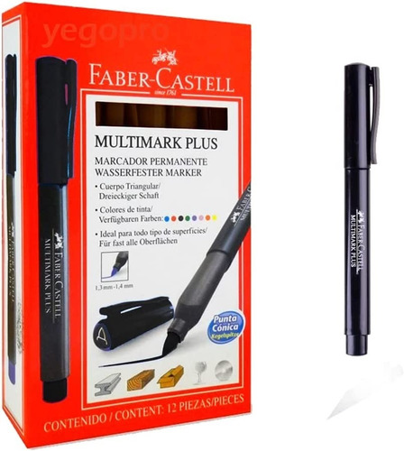 12 Marcadores Permanentes Multimark Premium Faber Castell