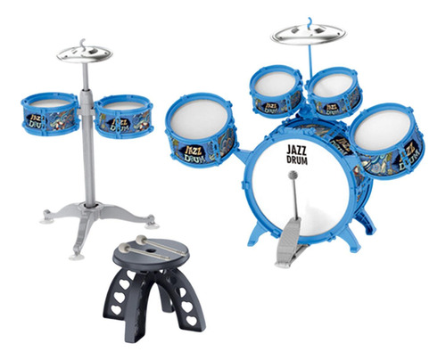 Juego De Batería Para Niños, Juguete Musical, Juguete Azul