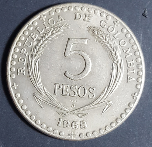 5 Pesos 1968 Congreso Eucarístico Variedad B / B Al Revés