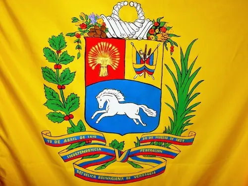comprar Bandera De Venezuela. Escudo Pintado A Mano 3x2 Mts. Fabrica