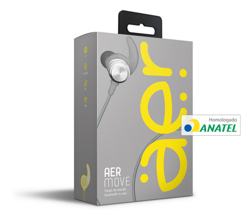 Fone De Ouvido Bluetooth Intra-auricular Aermove Prata - Era