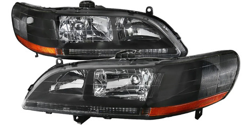 Honda Accord 1998 2002 Par Faros Fondo Negro 1999 2000 2001