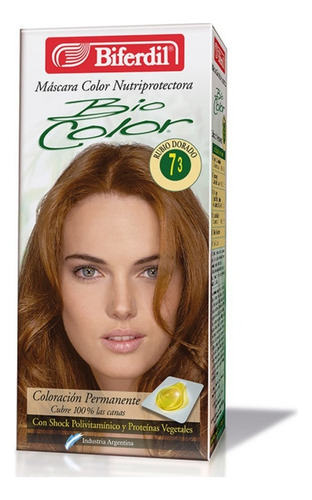  Biferdil Bio Color Máscara Nutriprotectora Kit Completo Tono 7.3 rubio dorado