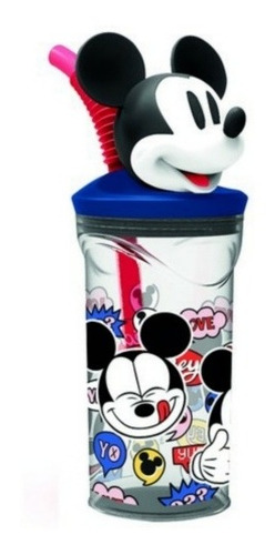 Vaso Con Figura Muñeca Mickey Mouse Licencia Original 