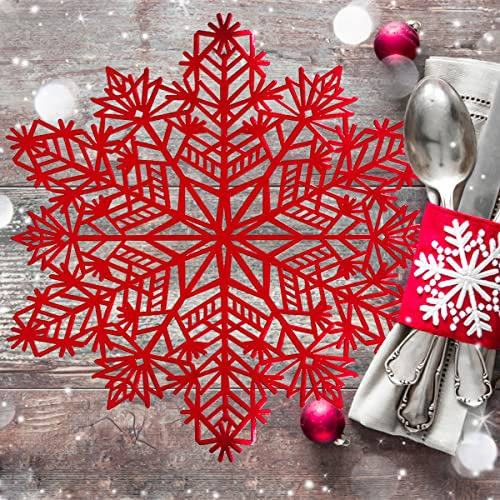 Juego De 12 Individuales De Copos De Nieve Decorativos Para