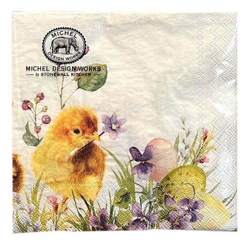 Servilletas De Papel Chicas Pollo Pascua Cocktail 3 Hojas Blanco
