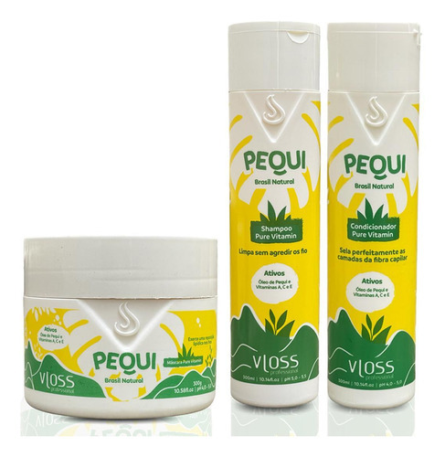 Kit Pequi Home Care Pure Vitamin Sh + Cond + Mascara Vloss