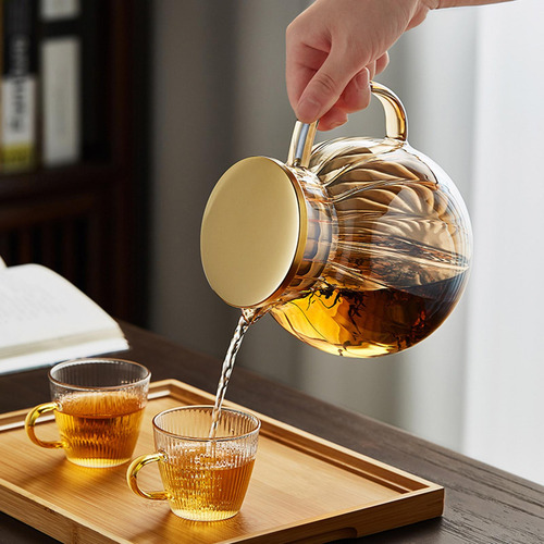 Tetera De Cristal De 1,3 L, Tetera Creativa Resistente Al A