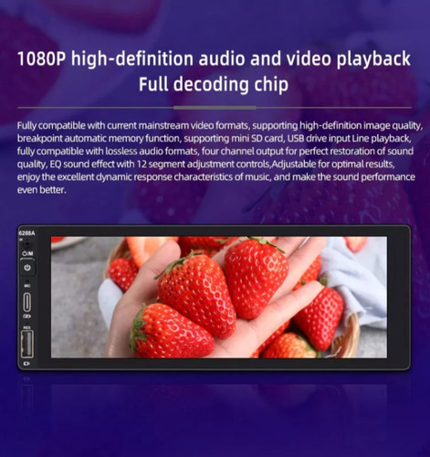 Radio Auto Android Carplay Wifi 2 Din 6.9'' 2 Gb Ram 32 Gb