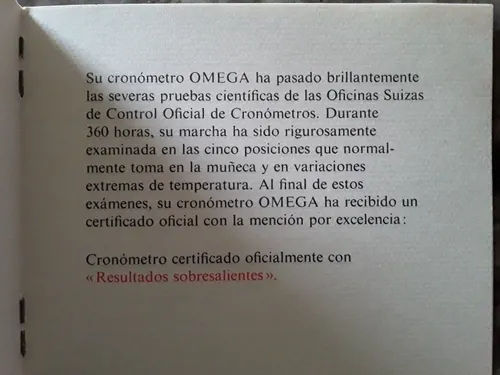 Garantia De Reloj Omega (Usado)