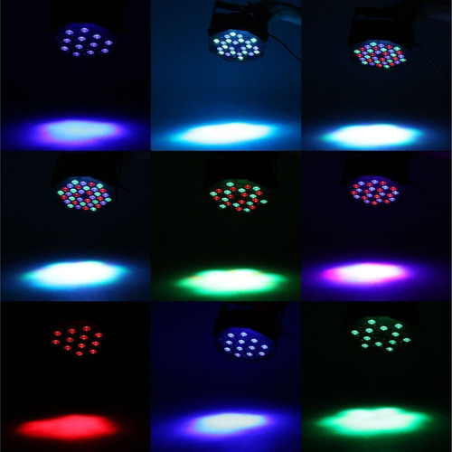 Imagen 7 de 10 de Luz Proton Par 36 Led Profesional Tacho Rgb Luz Dj Dmx