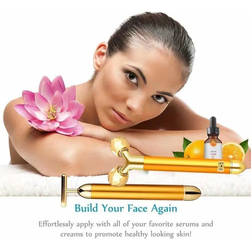 // Rodillo Masajeador Facial Eléctrico Rodillo Facial Dorado