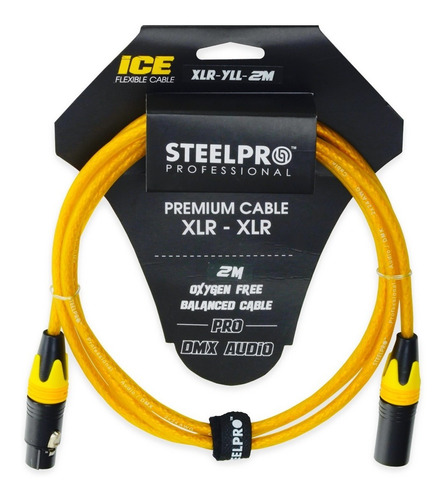 Cable Xlr 2m Balanceado Steelpro Xlr-yll-2m Plug-jack Profes