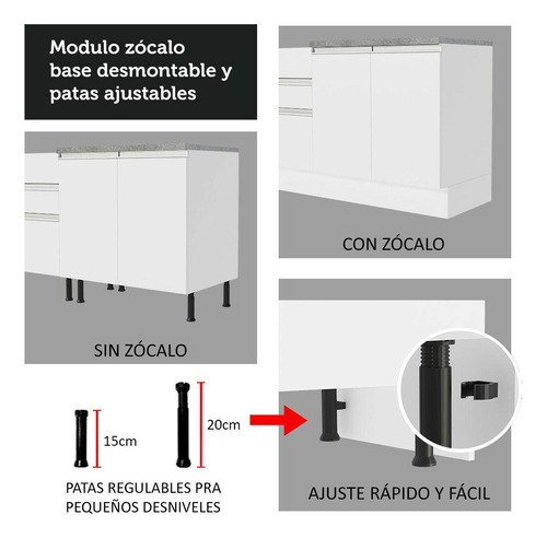 Cocina Integral Completa Modular Esquinero Madesa Glamy 469cm 01 Blanco