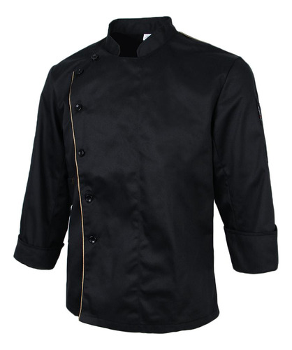 Chaqueta Chef Jacket Coat Oblicuo Confortable Suave Sg Negro