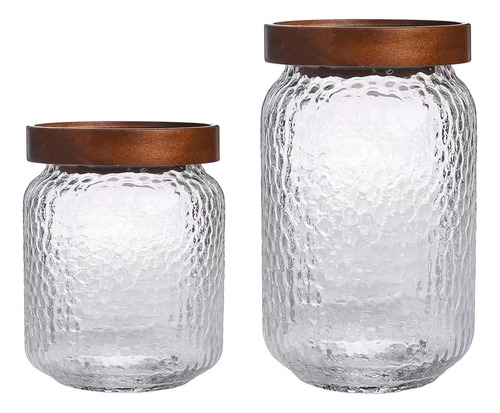 2x Tarro De Galletas Hermético Con Tapa De Cristal 500ml