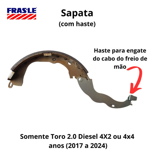 Sapatas Com Hastes E Par Cilindros Roda Fiat Toro 2.0 Diesel