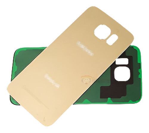 Oro Puerta Cristal Tapa De Pila Para Samsung Galaxy S6 Borde