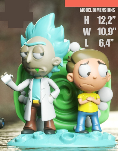 Rick And Morty Chibi 3dxm Archivos Stl Para Impresión 3d