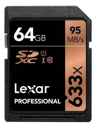 Memoria Clase 10 Lexar Sdxc U1 64gb C10 633x Profesional